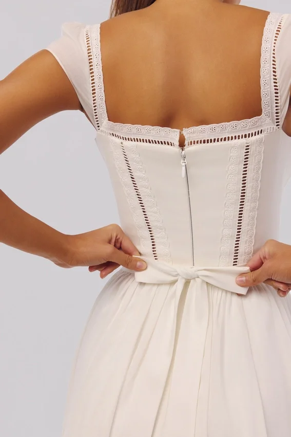 Thea White Voile + Broderie Anglais Maxi Dress Thea White Voile + Broderie Anglais Maxi Dress