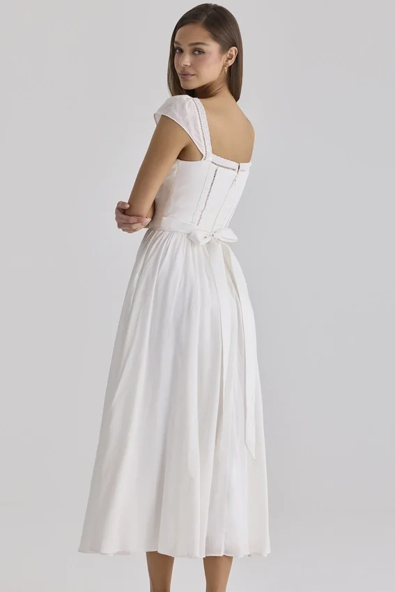 Thea White Voile + Broderie Anglais Maxi Dress Thea White Voile + Broderie Anglais Maxi Dress