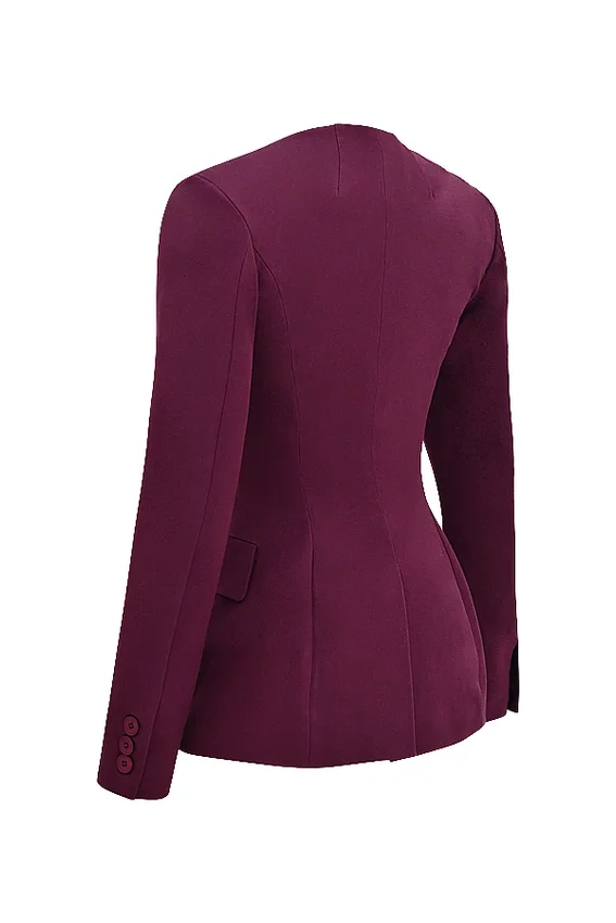 Theodora Wine Deep V Blazer Theodora Wine Deep V Blazer