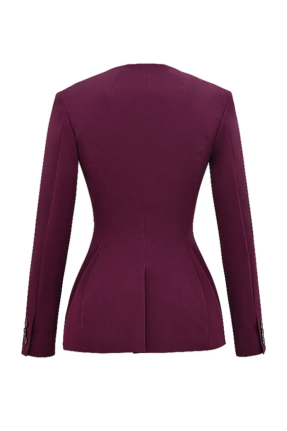 Theodora Wine Deep V Blazer Theodora Wine Deep V Blazer