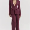 Theodora Wine Deep V Blazer Theodora Wine Deep V Blazer