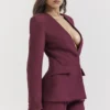 Theodora Wine Deep V Blazer Theodora Wine Deep V Blazer