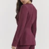 Theodora Wine Deep V Blazer Theodora Wine Deep V Blazer