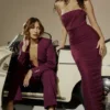 Theodora Wine Deep V Blazer Theodora Wine Deep V Blazer