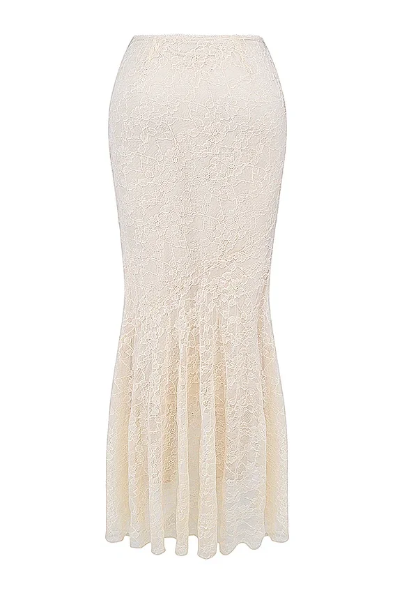 Therese Vintage Cream Lace Maxi Skirt Therese Vintage Cream Lace Maxi Skirt