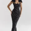 Tiff Black Velvet Lace Maxi Dress Tiff Black Velvet Lace Maxi Dress