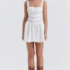 Tiffani White Lace Trim Mini Dress Tiffani White Lace Trim Mini Dress