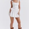 Tiffani White Lace Trim Mini Dress Tiffani White Lace Trim Mini Dress