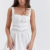 Tiffani White Lace Trim Mini Dress Tiffani White Lace Trim Mini Dress