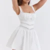 Tiffani White Lace Trim Mini Dress Tiffani White Lace Trim Mini Dress