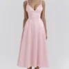 Tiffany Parisian Pink Satin A-Line Midi Dress Tiffany Parisian Pink Satin A-Line Midi Dress