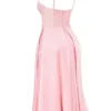 Tiffany Parisian Pink Satin A-Line Midi Dress Tiffany Parisian Pink Satin A-Line Midi Dress