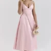 Tiffany Parisian Pink Satin A-Line Midi Dress Tiffany Parisian Pink Satin A-Line Midi Dress