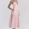 Tiffany Parisian Pink Satin A-Line Midi Dress Tiffany Parisian Pink Satin A-Line Midi Dress