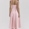 Tiffany Parisian Pink Satin A-Line Midi Dress Tiffany Parisian Pink Satin A-Line Midi Dress