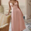 Tiffany Parisian Pink Satin A-Line Midi Dress Tiffany Parisian Pink Satin A-Line Midi Dress