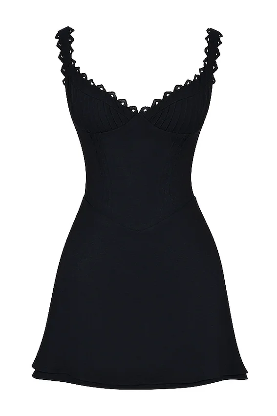 Tilly Black Pin Tuck Mini Dress Tilly Black Pin Tuck Mini Dress