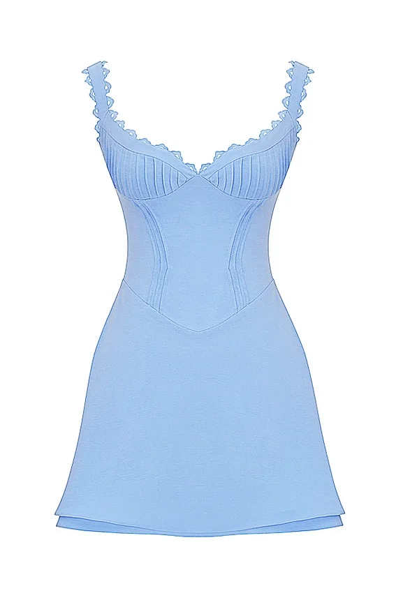 Tilly Blue Pin Tuck Mini Dress Tilly Blue Pin Tuck Mini Dress