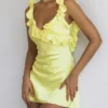 Tink Buttercup Satin Ruffle Mini Dress Tink Buttercup Satin Ruffle Mini Dress
