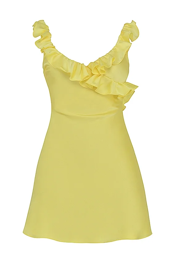Tink Buttercup Satin Ruffle Mini Dress Tink Buttercup Satin Ruffle Mini Dress