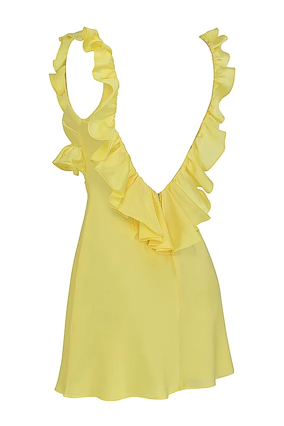 Tink Buttercup Satin Ruffle Mini Dress Tink Buttercup Satin Ruffle Mini Dress