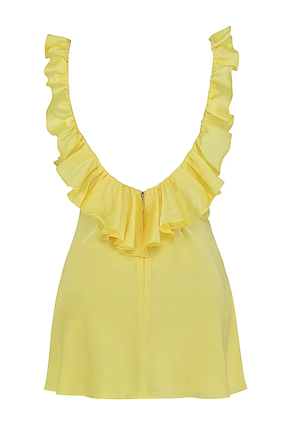 Tink Buttercup Satin Ruffle Mini Dress Tink Buttercup Satin Ruffle Mini Dress