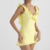 Tink Buttercup Satin Ruffle Mini Dress Tink Buttercup Satin Ruffle Mini Dress