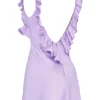 Tink Orchid Satin Ruffle Mini Dress Tink Orchid Satin Ruffle Mini Dress