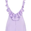Tink Orchid Satin Ruffle Mini Dress Tink Orchid Satin Ruffle Mini Dress