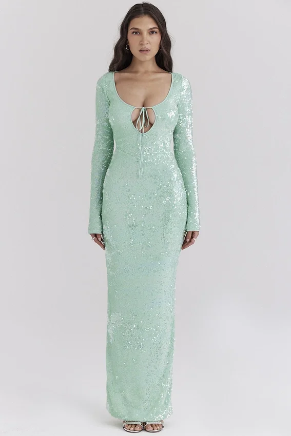 Titania Seafoam Sequin Maxi Gown Titania Seafoam Sequin Maxi Gown