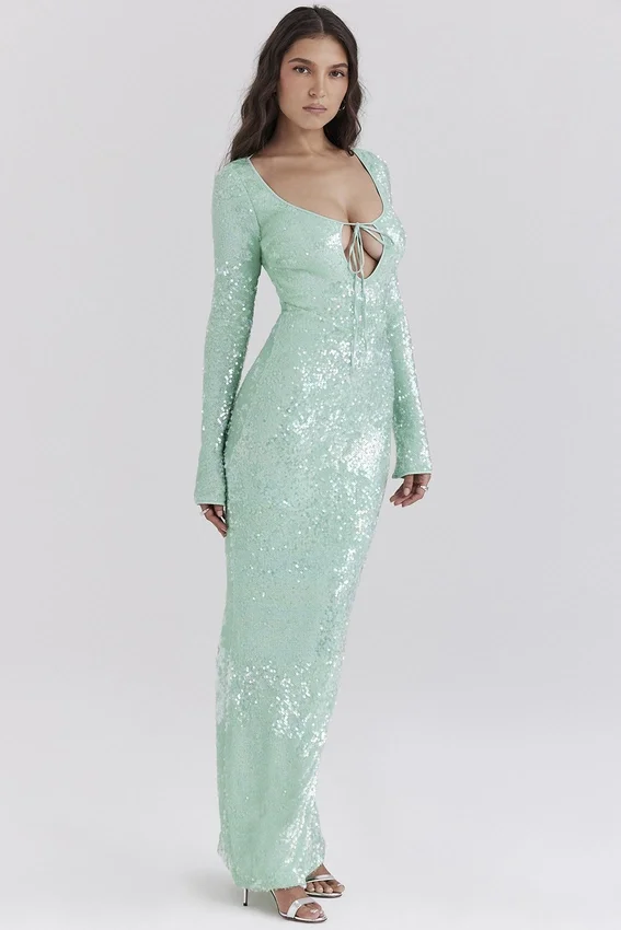 Titania Seafoam Sequin Maxi Gown Titania Seafoam Sequin Maxi Gown