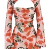 Toira Rose Print Draped Corset Dress Toira Rose Print Draped Corset Dress
