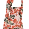 Toira Rose Print Draped Corset Dress Toira Rose Print Draped Corset Dress