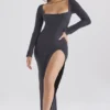 Tolani Charcoal Cashmere Knit Maxi Dress Tolani Charcoal Cashmere Knit Maxi Dress
