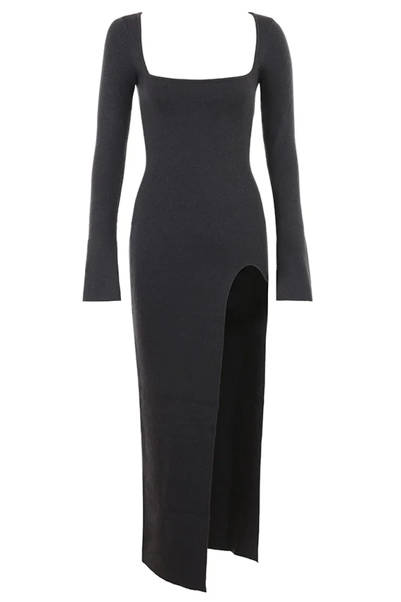 Tolani Charcoal Cashmere Knit Maxi Dress Tolani Charcoal Cashmere Knit Maxi Dress