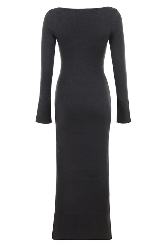 Tolani Charcoal Cashmere Knit Maxi Dress Tolani Charcoal Cashmere Knit Maxi Dress