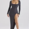 Tolani Charcoal Cashmere Knit Maxi Dress Tolani Charcoal Cashmere Knit Maxi Dress