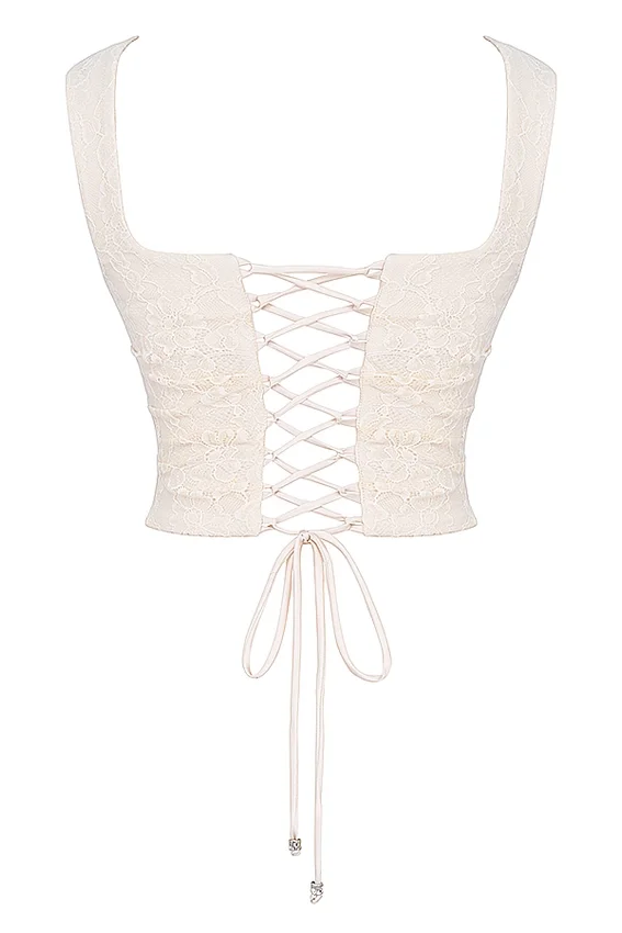Una Vintage Cream Lace Corset Una Vintage Cream Lace Corset