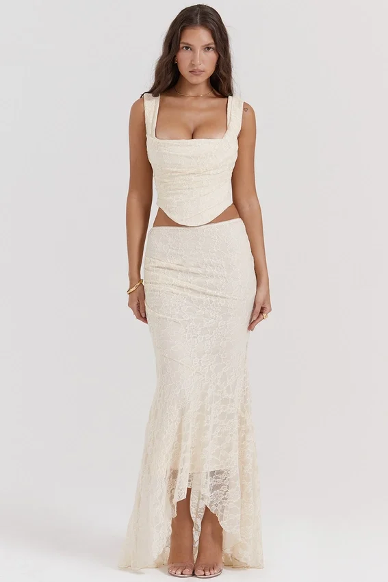 Una Vintage Cream Lace Corset Una Vintage Cream Lace Corset