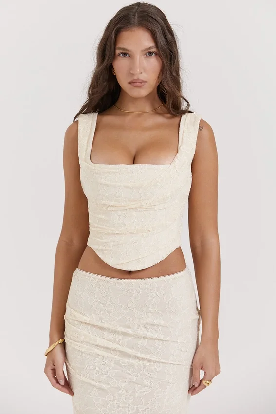 Una Vintage Cream Lace Corset Una Vintage Cream Lace Corset