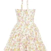 Valentia Ivory Meadow Print Cotton Halter Mini Dress Valentia Ivory Meadow Print Cotton Halter Mini Dress
