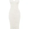 Valentina Ivory Asymmetric Cutout Midi Dress Valentina Ivory Asymmetric Cutout Midi Dress
