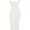 Valentina Ivory Asymmetric Cutout Midi Dress Valentina Ivory Asymmetric Cutout Midi Dress