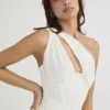 Valentina Ivory Asymmetric Cutout Midi Dress Valentina Ivory Asymmetric Cutout Midi Dress