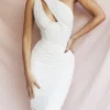 Valentina Ivory Asymmetric Cutout Midi Dress Valentina Ivory Asymmetric Cutout Midi Dress