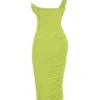 Valentina Lime Asymmetric Cutout Midi Dress Valentina Lime Asymmetric Cutout Midi Dress