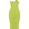 Valentina Lime Asymmetric Cutout Midi Dress Valentina Lime Asymmetric Cutout Midi Dress
