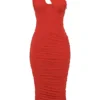 Valentina Scarlet Asymmetric Cutout Midi Dress Valentina Scarlet Asymmetric Cutout Midi Dress