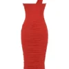 Valentina Scarlet Asymmetric Cutout Midi Dress Valentina Scarlet Asymmetric Cutout Midi Dress