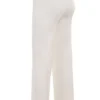 Vanna Off White Cotton Knitted Trousers